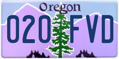 OR license plate 020FVD