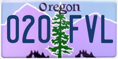 OR license plate 020FVL