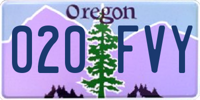 OR license plate 020FVY