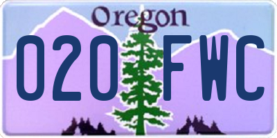OR license plate 020FWC