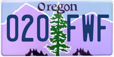 OR license plate 020FWF