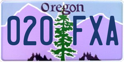 OR license plate 020FXA