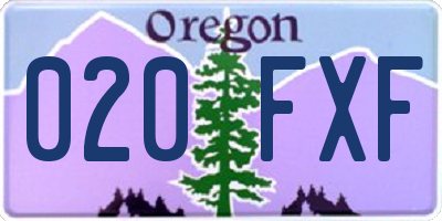 OR license plate 020FXF