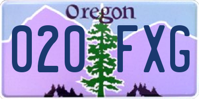 OR license plate 020FXG