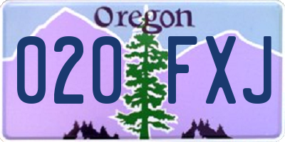 OR license plate 020FXJ