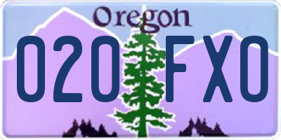 OR license plate 020FXO