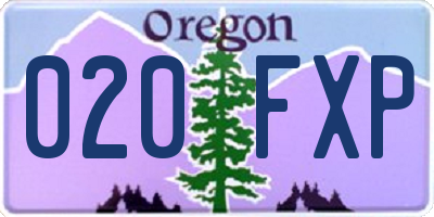 OR license plate 020FXP