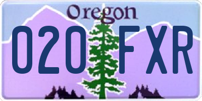 OR license plate 020FXR