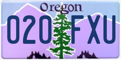 OR license plate 020FXU