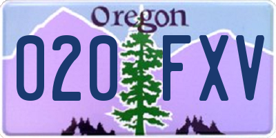 OR license plate 020FXV