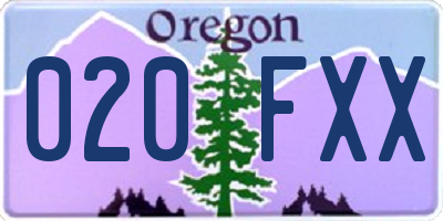 OR license plate 020FXX