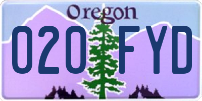 OR license plate 020FYD