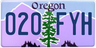 OR license plate 020FYH