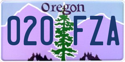 OR license plate 020FZA