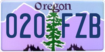 OR license plate 020FZB