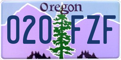 OR license plate 020FZF