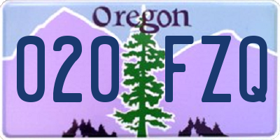OR license plate 020FZQ