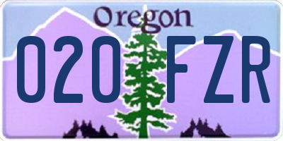 OR license plate 020FZR