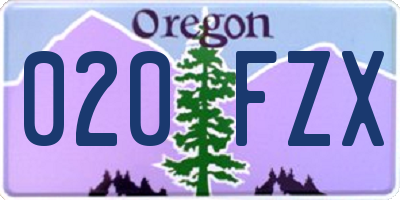 OR license plate 020FZX