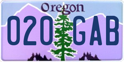 OR license plate 020GAB