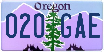 OR license plate 020GAE
