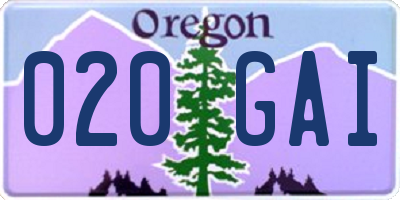 OR license plate 020GAI
