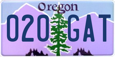 OR license plate 020GAT