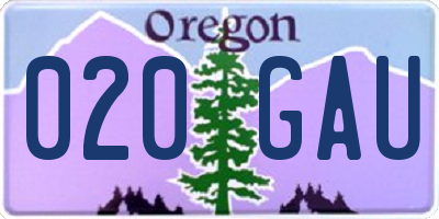 OR license plate 020GAU