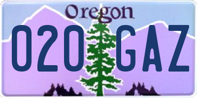OR license plate 020GAZ