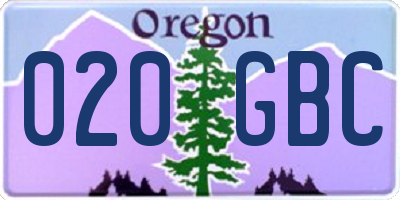 OR license plate 020GBC