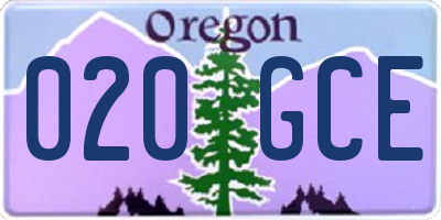 OR license plate 020GCE