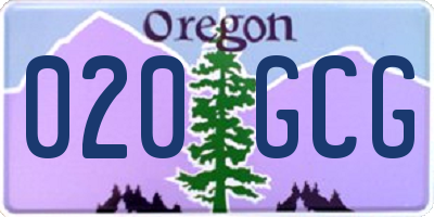 OR license plate 020GCG