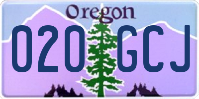 OR license plate 020GCJ