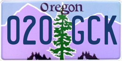 OR license plate 020GCK