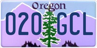 OR license plate 020GCL