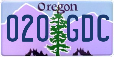 OR license plate 020GDC