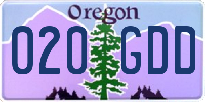 OR license plate 020GDD