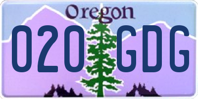 OR license plate 020GDG