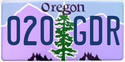 OR license plate 020GDR