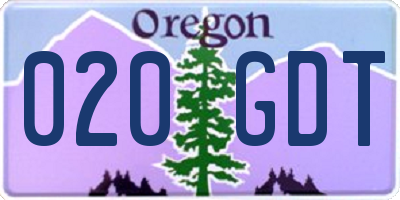 OR license plate 020GDT