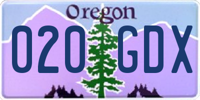 OR license plate 020GDX