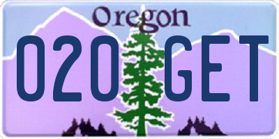 OR license plate 020GET