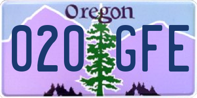 OR license plate 020GFE