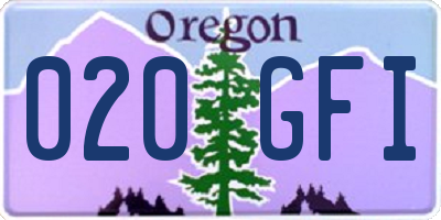 OR license plate 020GFI