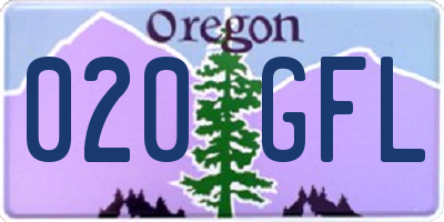 OR license plate 020GFL