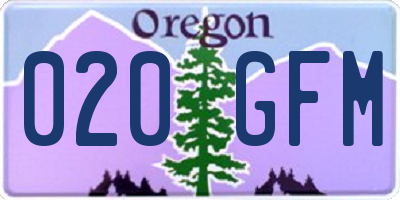 OR license plate 020GFM