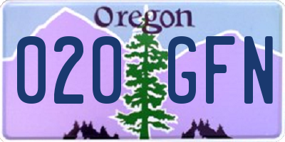 OR license plate 020GFN