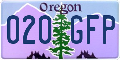OR license plate 020GFP