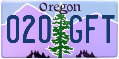 OR license plate 020GFT