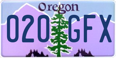 OR license plate 020GFX